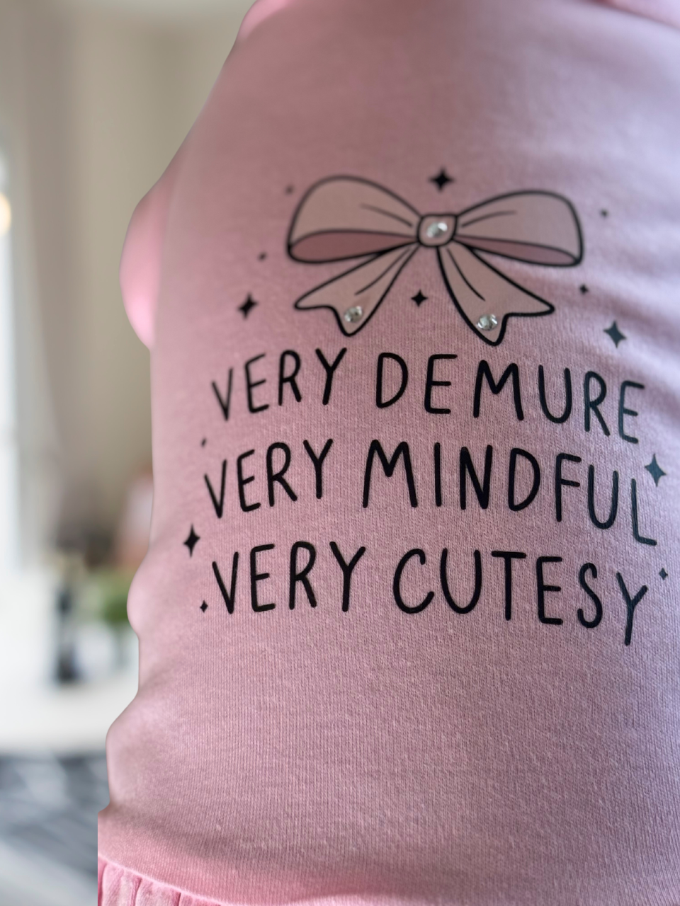 Very Demure, Very Mindful, Very Cute” Pink Dog Dress
