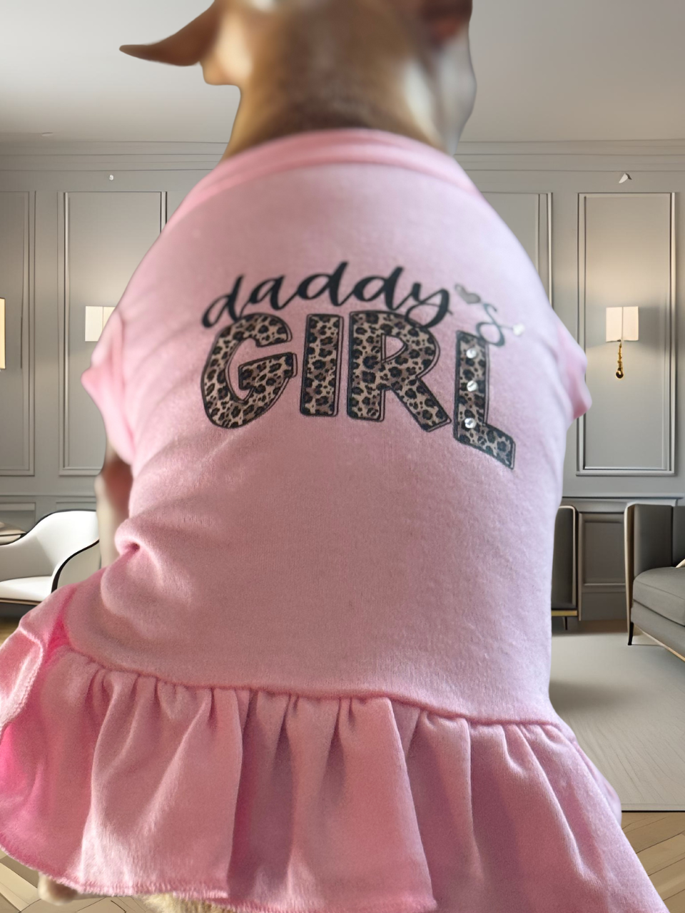 Daddy’s Girl Pink Ruffle Dog Dress – Cute & Stylish Pup Outfit