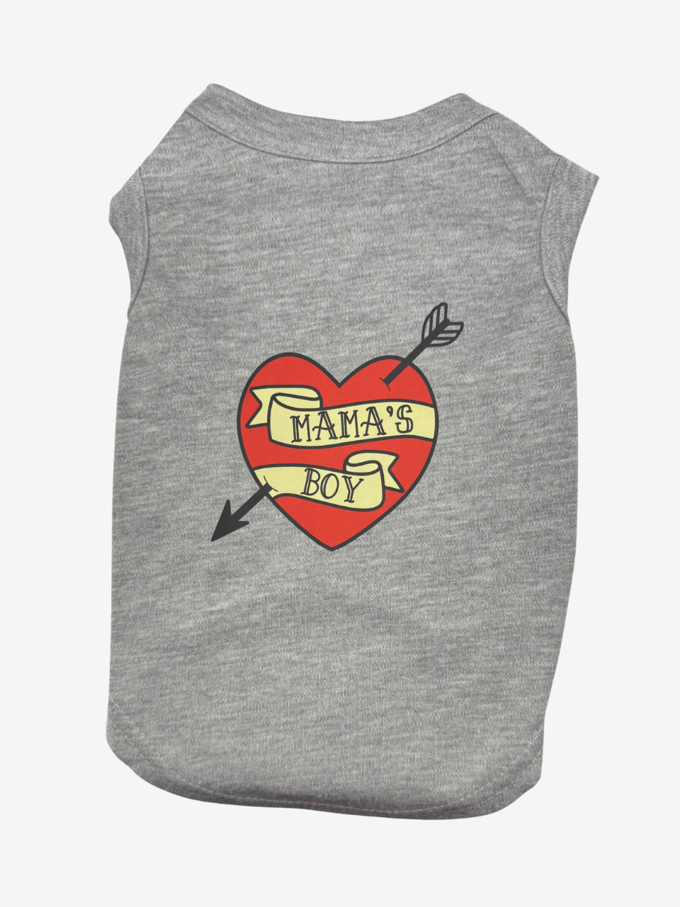 Mama’s Boy Dog T-Shirt – Retro Heart Graphic Tee for Dogs